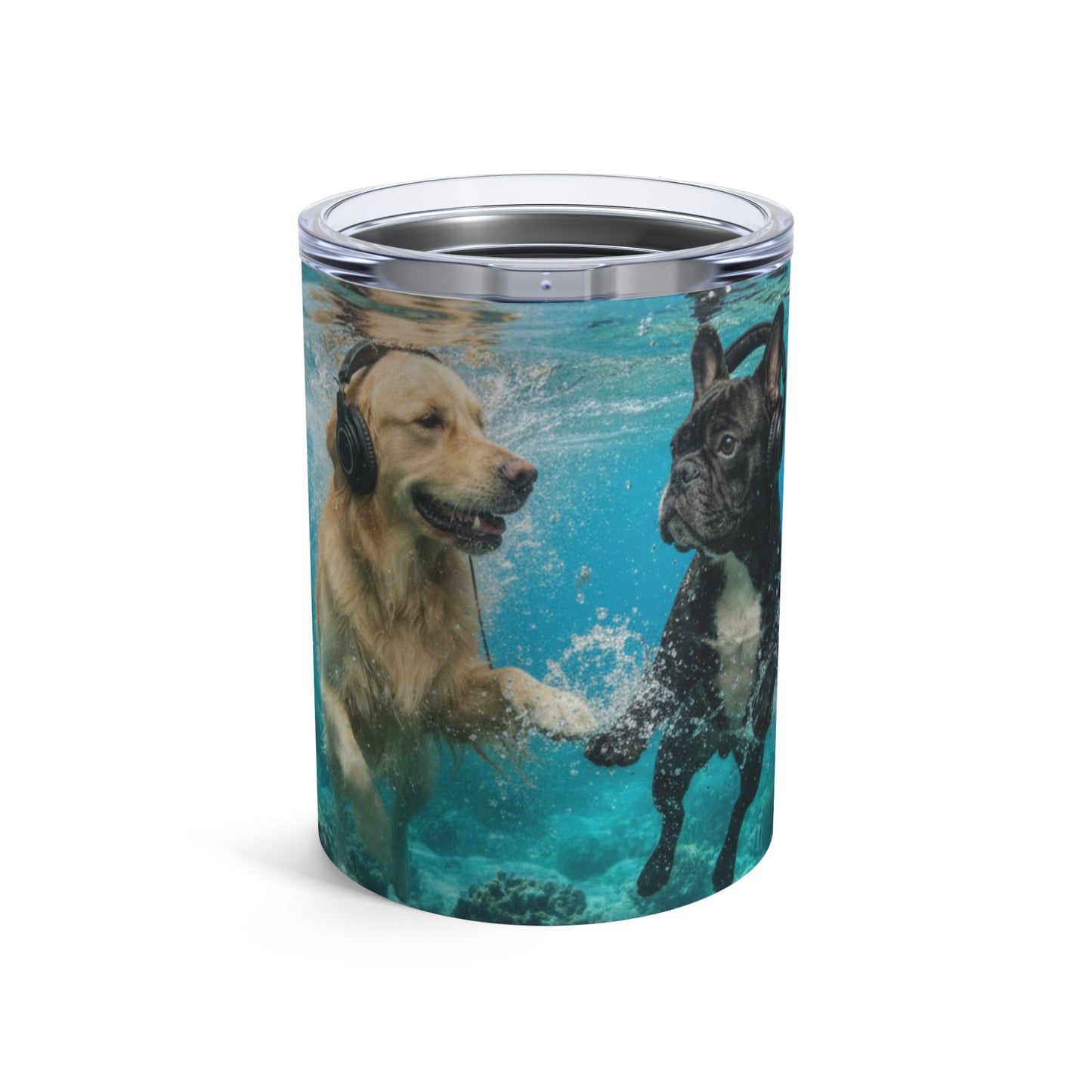 Goldie & Frenchie 10oz Dog Swim Tumbler - Underwater Dogs Travel Cup
