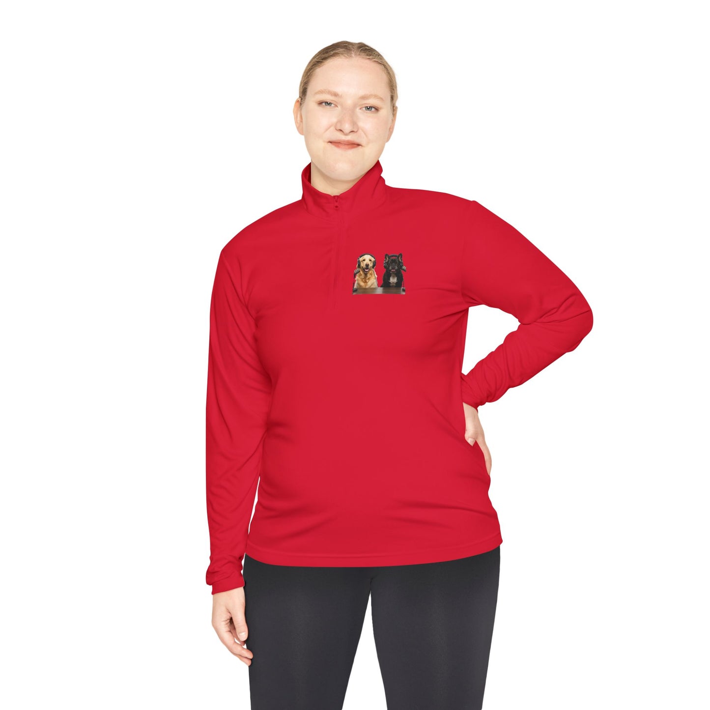 'Goldie & Frenchie' Quarter-Zip Pullover