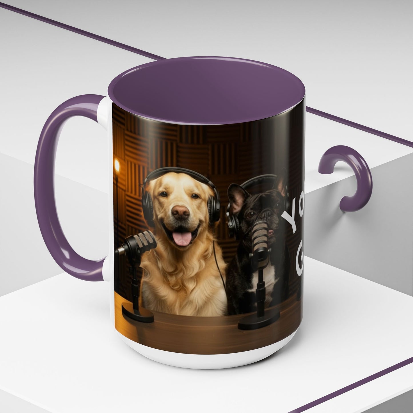 Goldie & Frenchie Custom Accent Coffee Mug – Choose your Color Interior and Send in your Pic (11/15oz)
