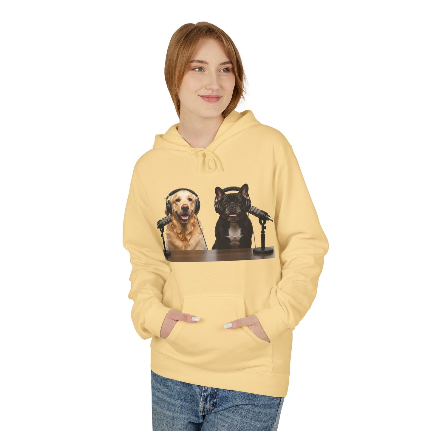 Goldie & Frenchie Repeating Pattern with Australia Flag Hoodie — Front & Back Print - Ships from Australia + New Zealand