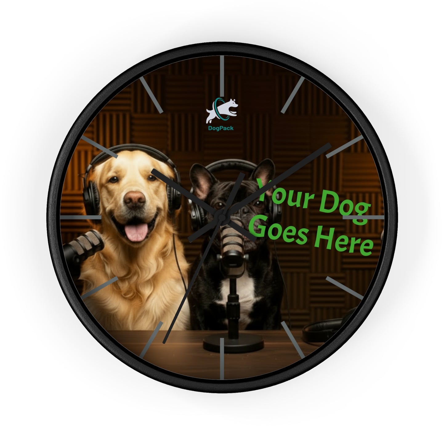 Goldie & Frenchie Custom Studio Wall Clock with your dog