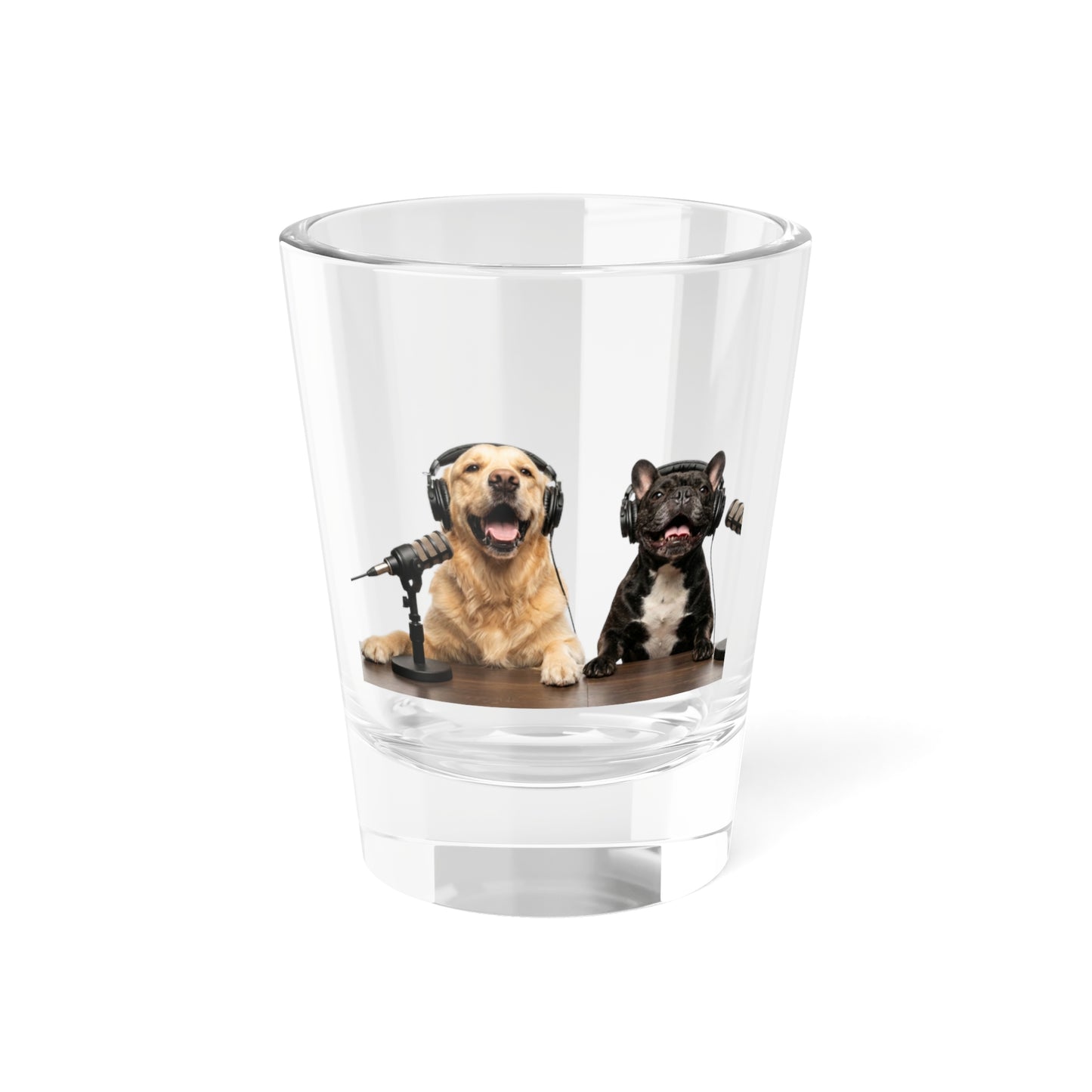 Goldie & Frenchie Laughing Shot Glass — Solid Quality Glass 1.5oz