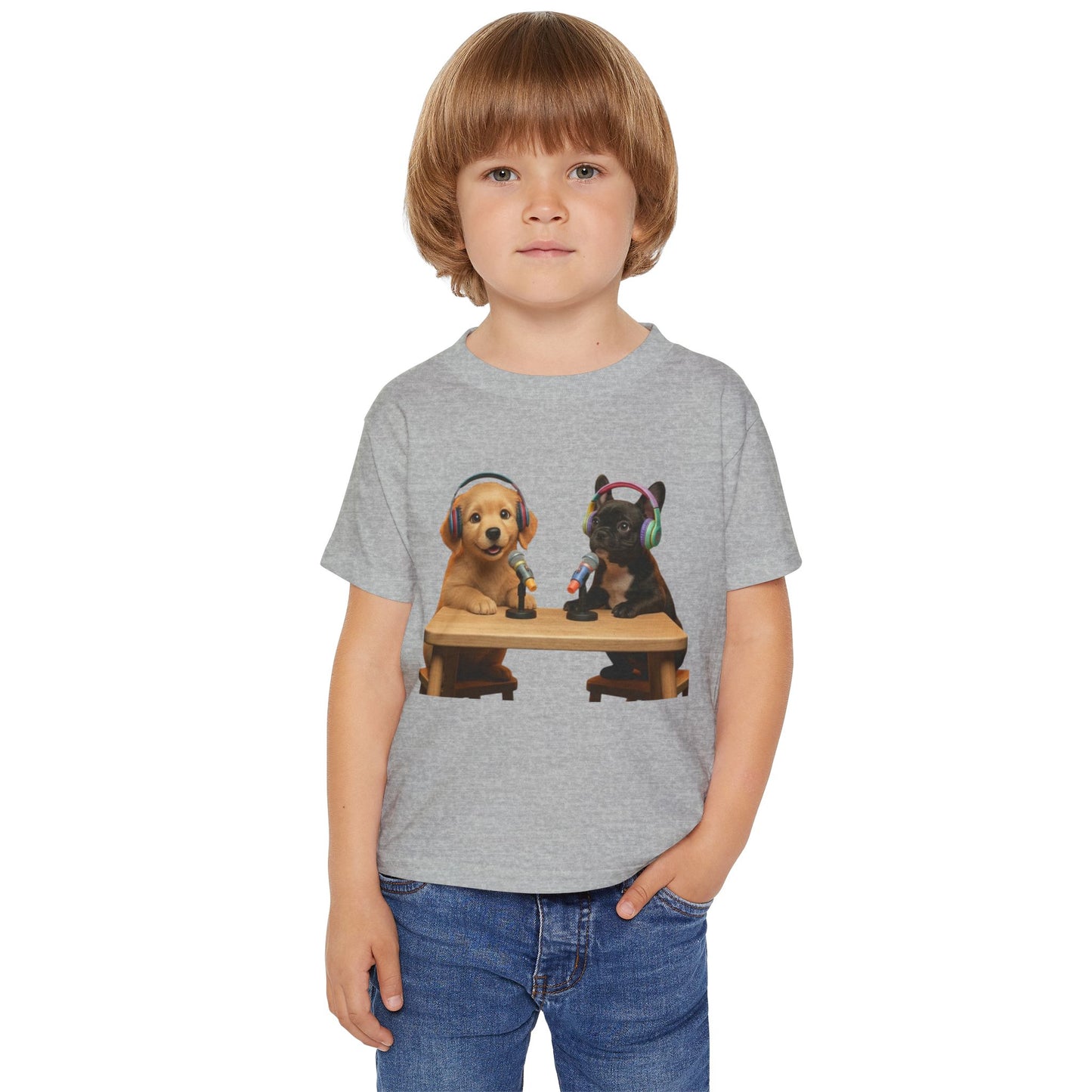 Goldie & Frenchie 'Animated Puppies' Toddler T‑Shirt Front & Back