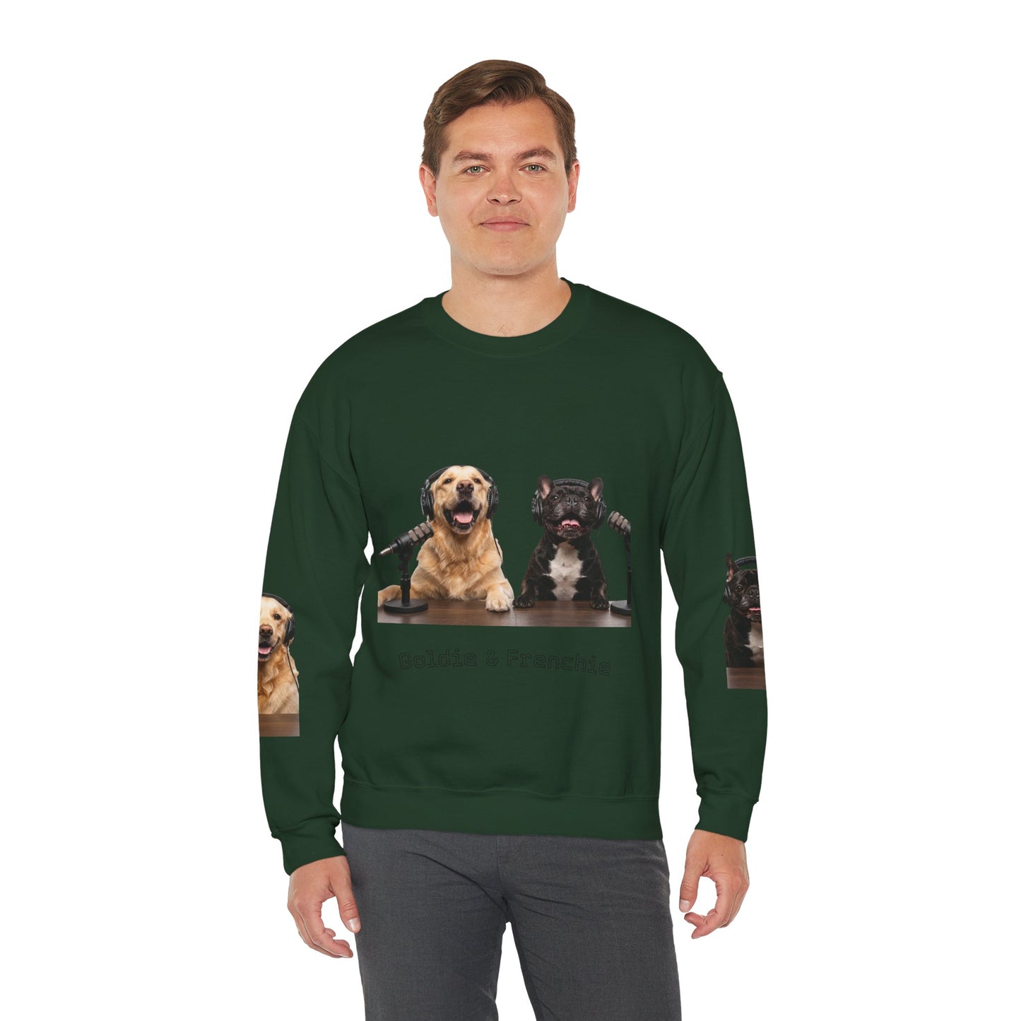 Goldie & Frenchie Smiling Crewneck with G&F sleeves