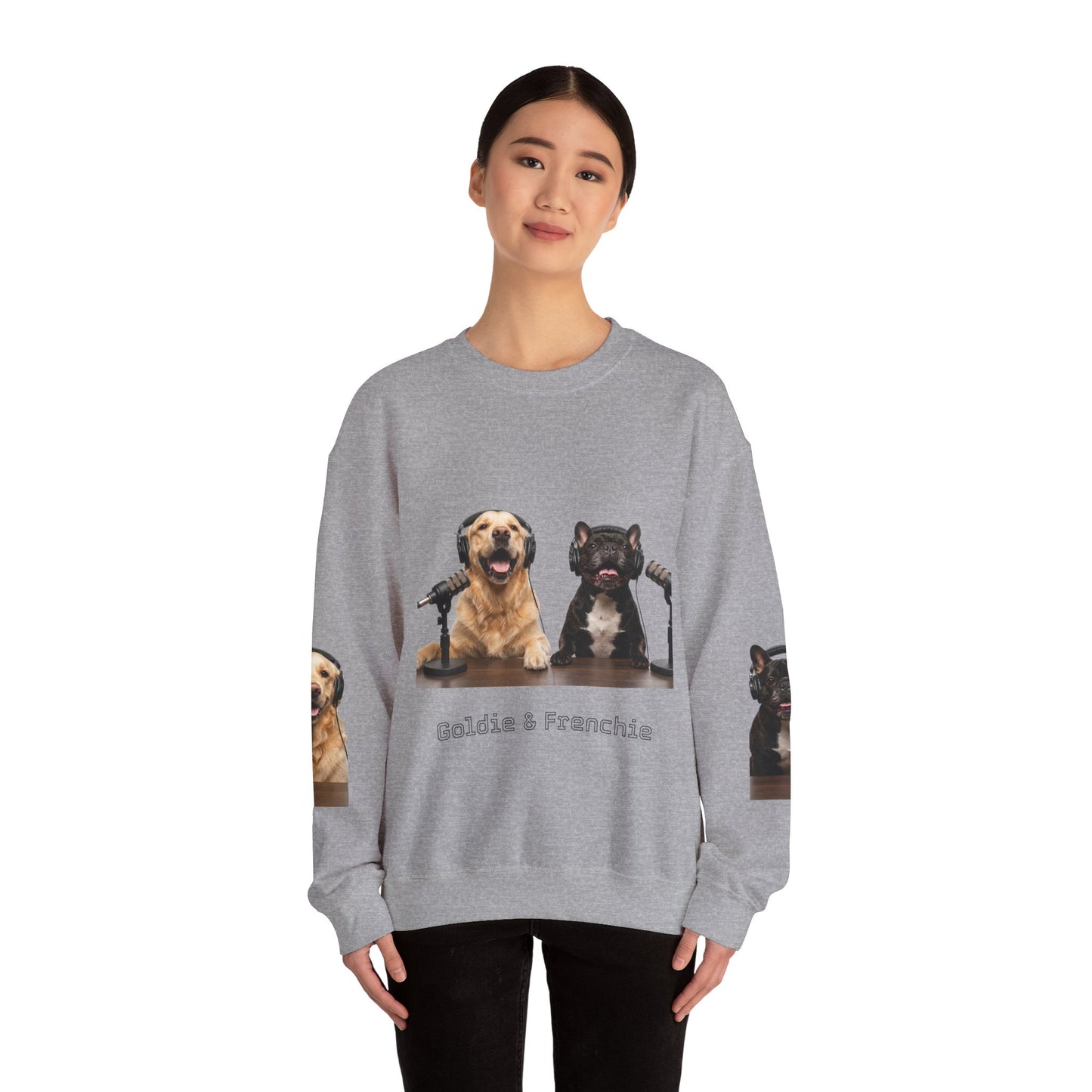 Goldie & Frenchie Smiling Crewneck with G&F sleeves