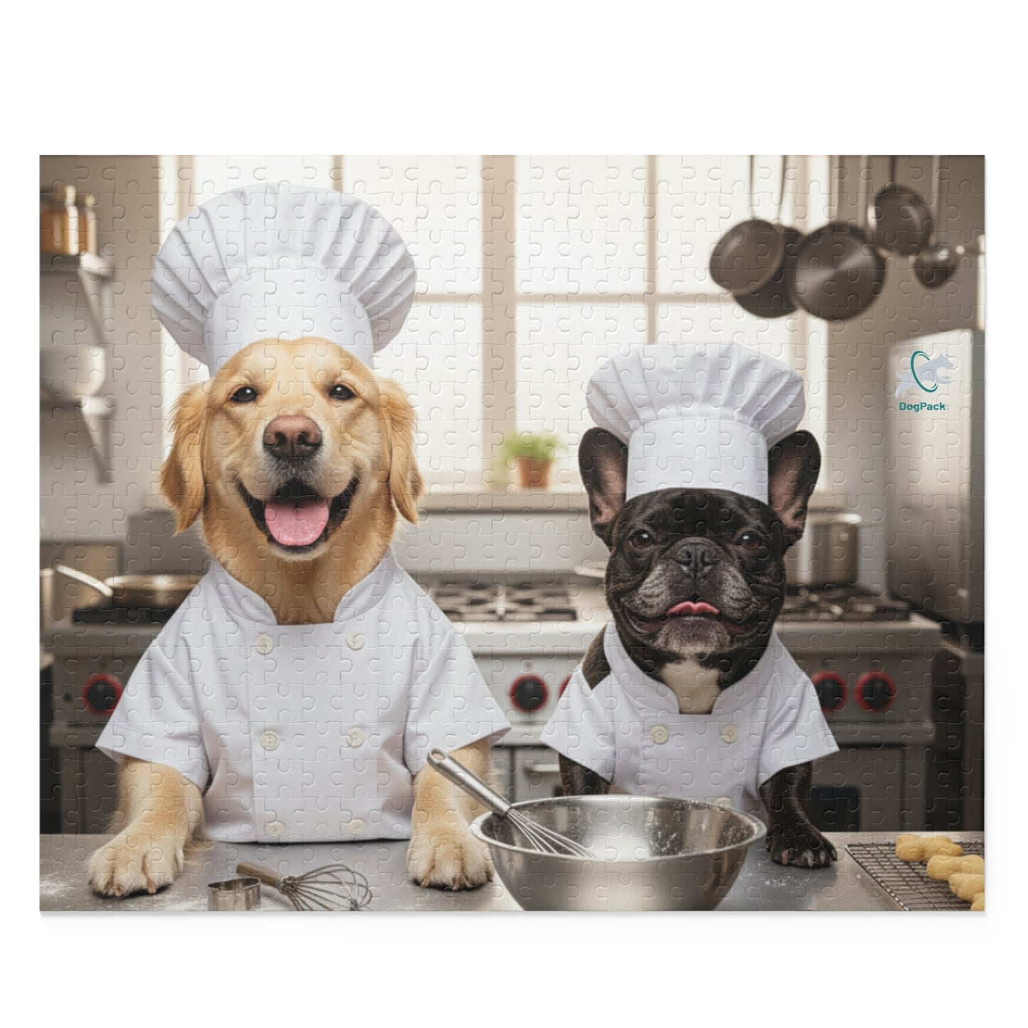 Goldie & Frenchie 'Helping in the Kitchen' Puzzle - 120/252/500 - Piece Jigsaw Puzzle