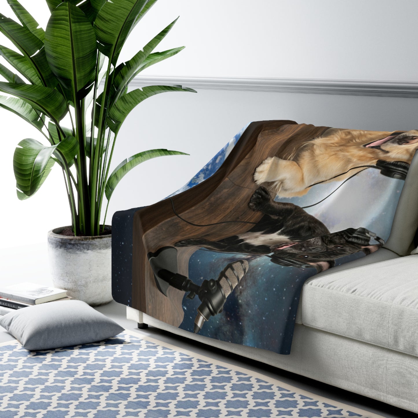 Goldie & Frenchie Sherpa Fleece Blanket — Broadcasting from Space