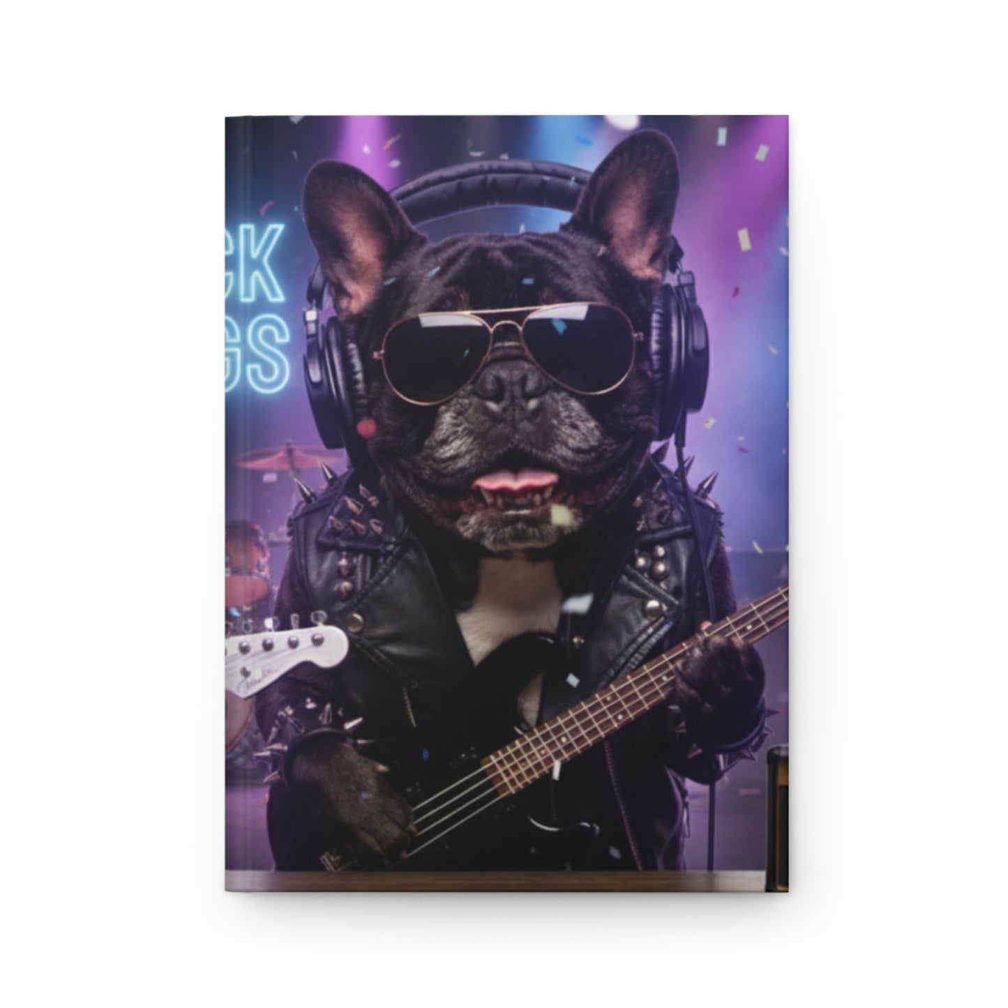 Goldie & Frenchie - Rock Dogs Hard Cover Notebook - Matte, Perforated and Lined pages, (75 papers 150 pages)