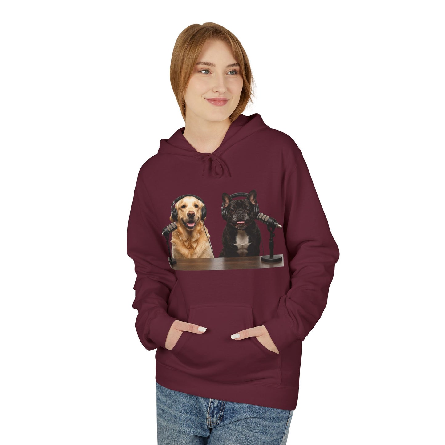 Goldie & Frenchie Repeating Pattern with Australia Flag Hoodie — Front & Back Print - Ships from Australia + New Zealand