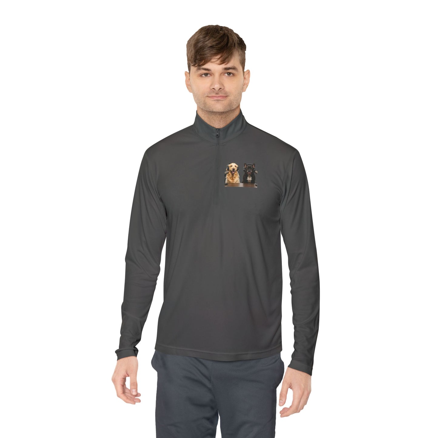 'Goldie & Frenchie' Quarter-Zip Pullover