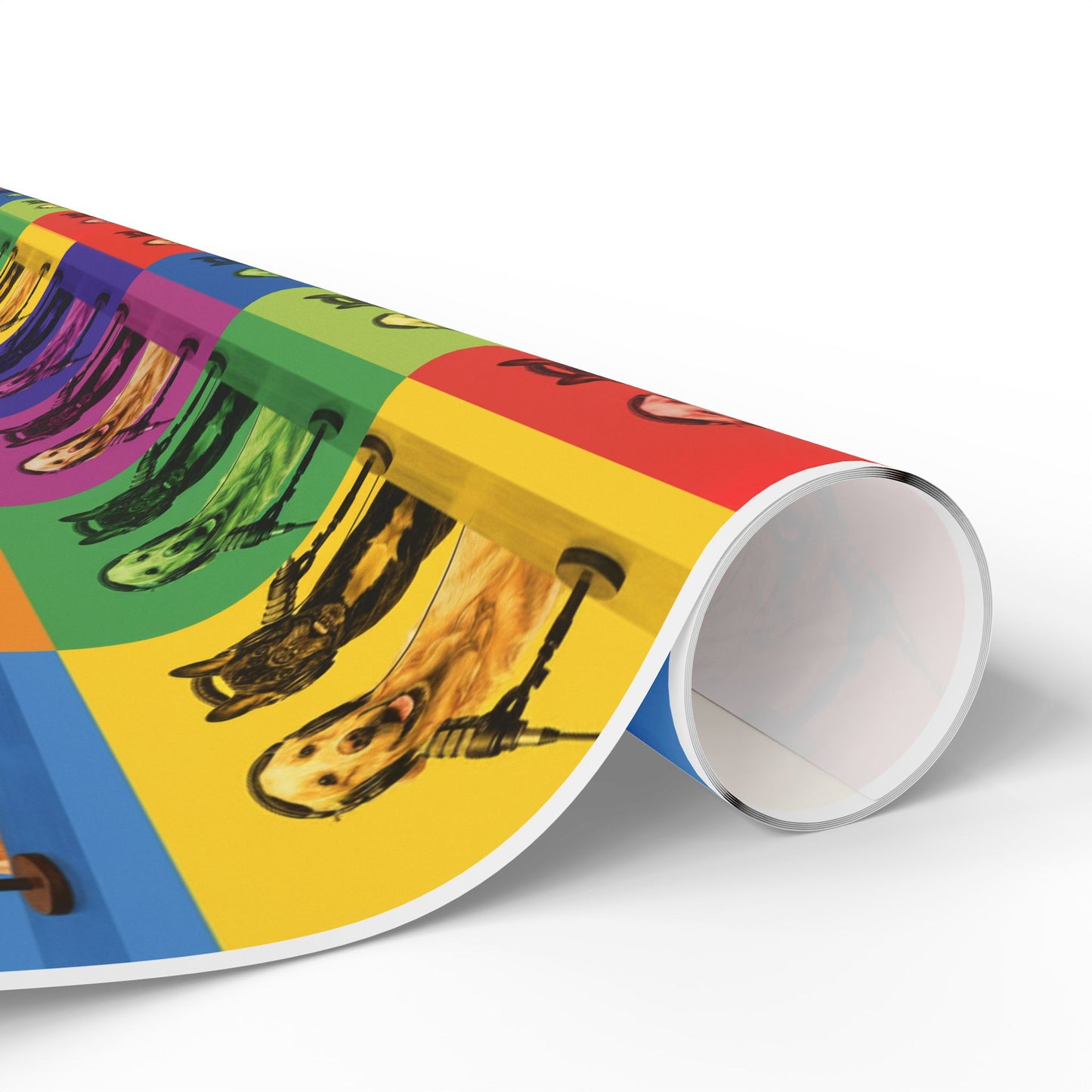 Goldie & Frenchie Pop Art Wrapping Paper Roll — Colorful Warhol Inspired Gift Wrap