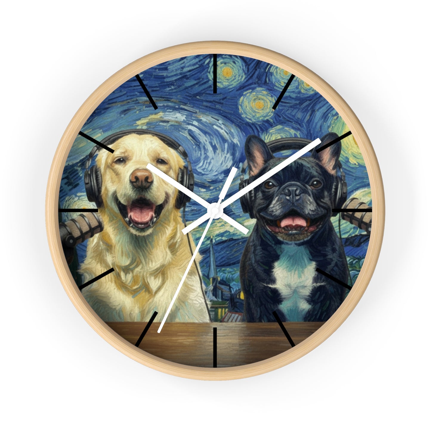 Goldie & Frenchie 'Starry Night' Wall Clock - Van Gogh Inspired