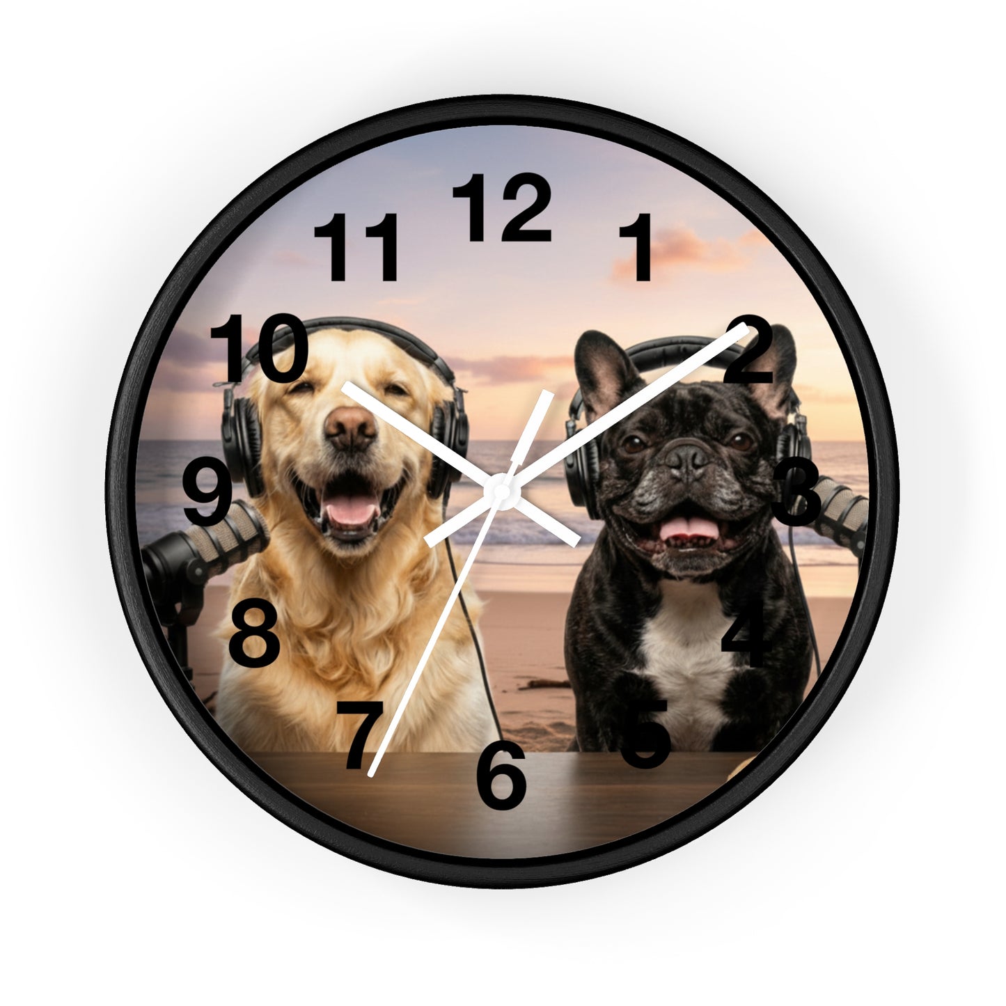 Goldie & Frenchie 'Beach Dogs' Wall Clock