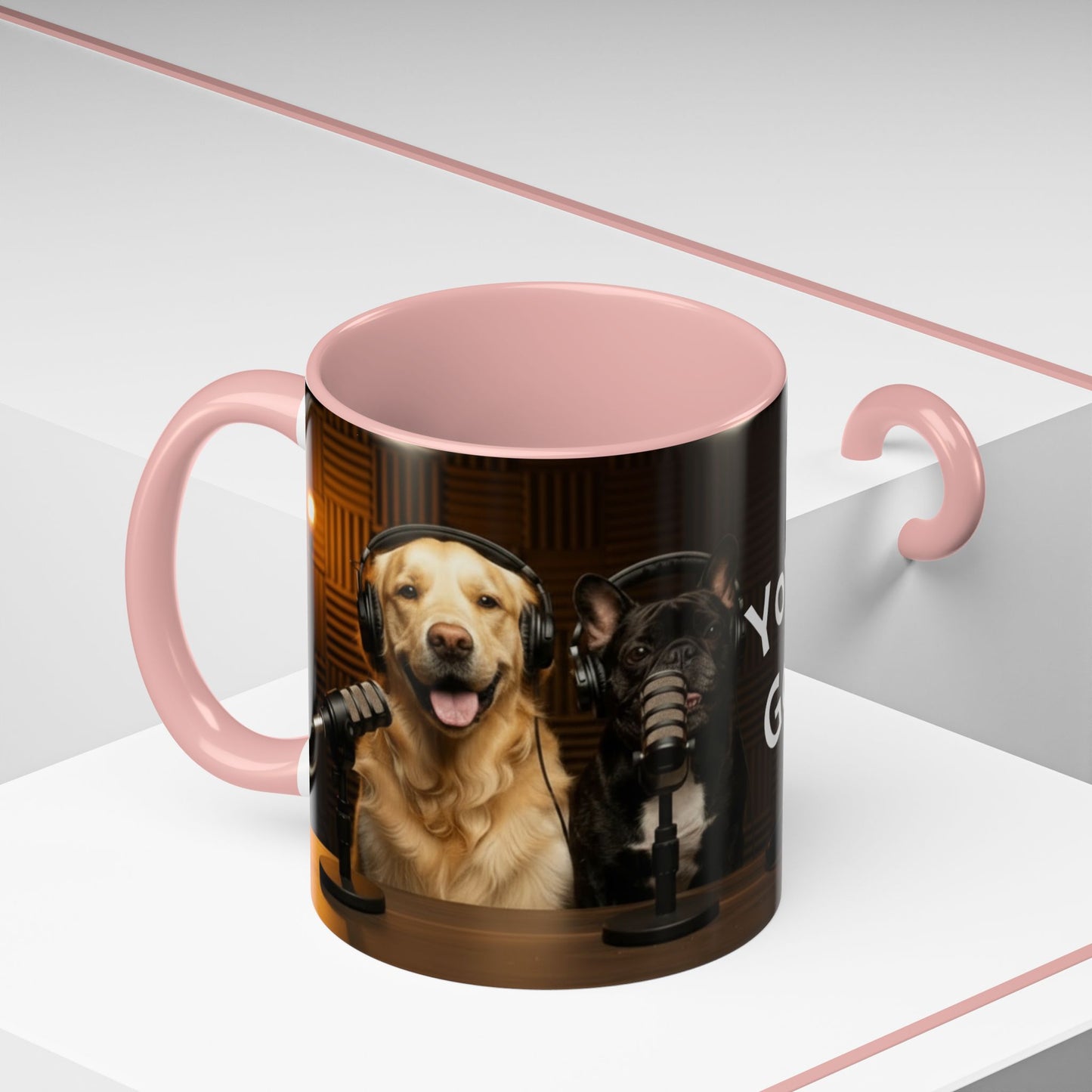 Goldie & Frenchie Custom Accent Coffee Mug – Choose your Color Interior and Send in your Pic (11/15oz)