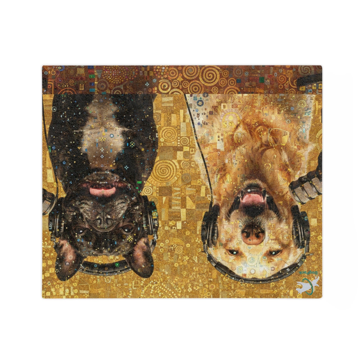 Goldie & Frenchie Klimt Style Velveteen Microfiber Blanket
