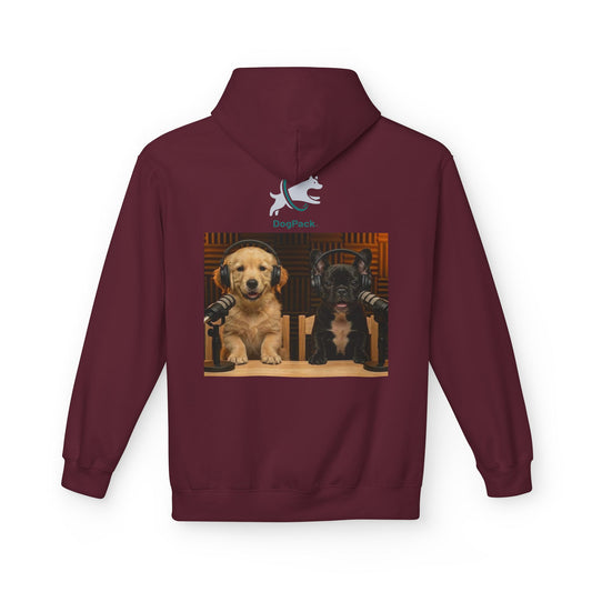 Puppies Goldie & Frenchie Front and Back Print - Soft Style Podcast Hoodie