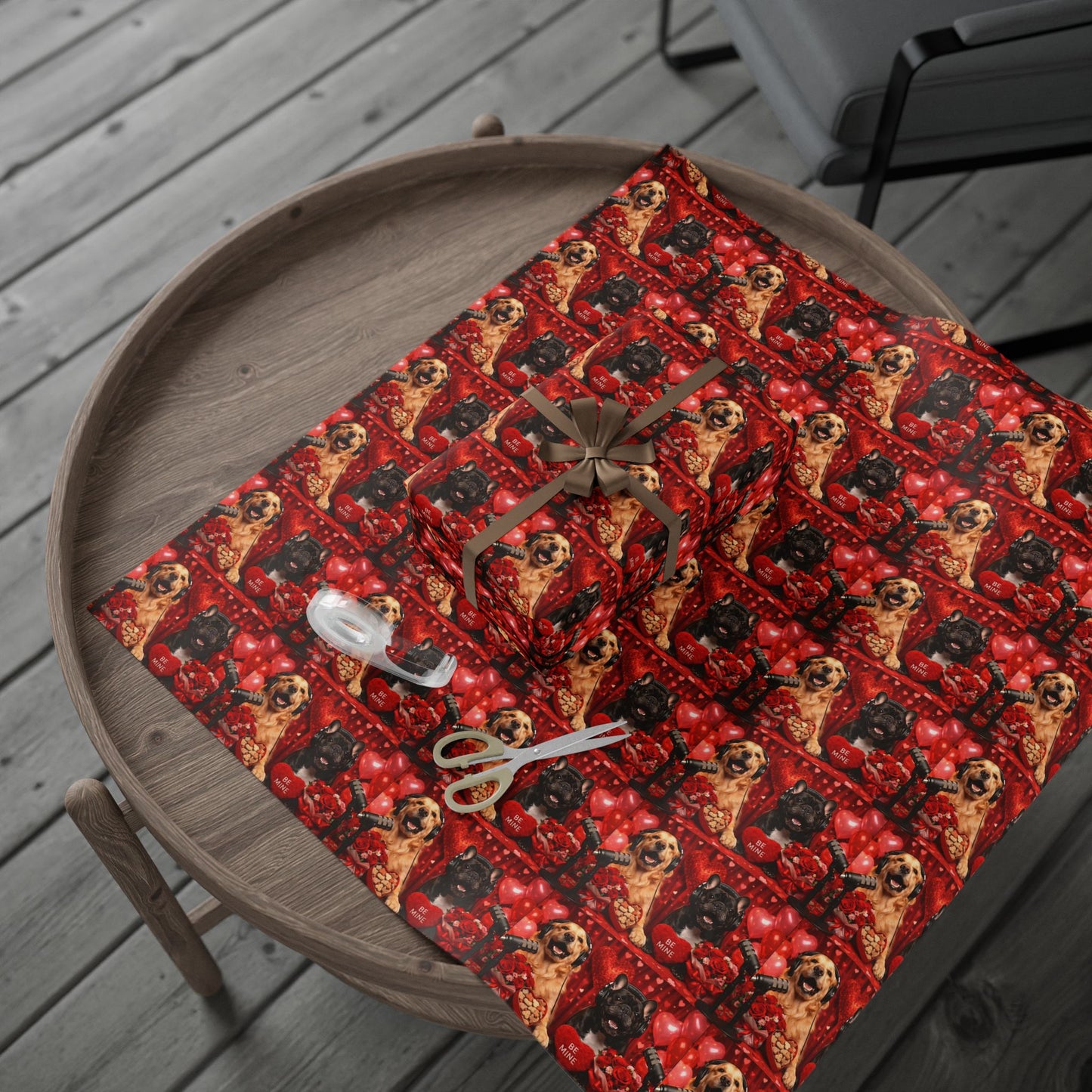 Goldie & Frenchie 'Be My Valentine' Wrapping Paper Roll — Dog Podcast Inspired Gift Wrap