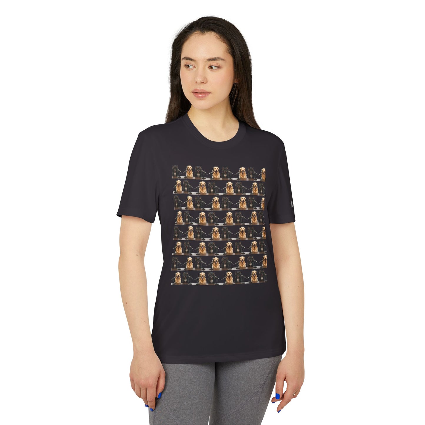 DogPack® presents Goldie & Frenchie™ Repeating Photo Print T-Shirt — adidas Performance Tee