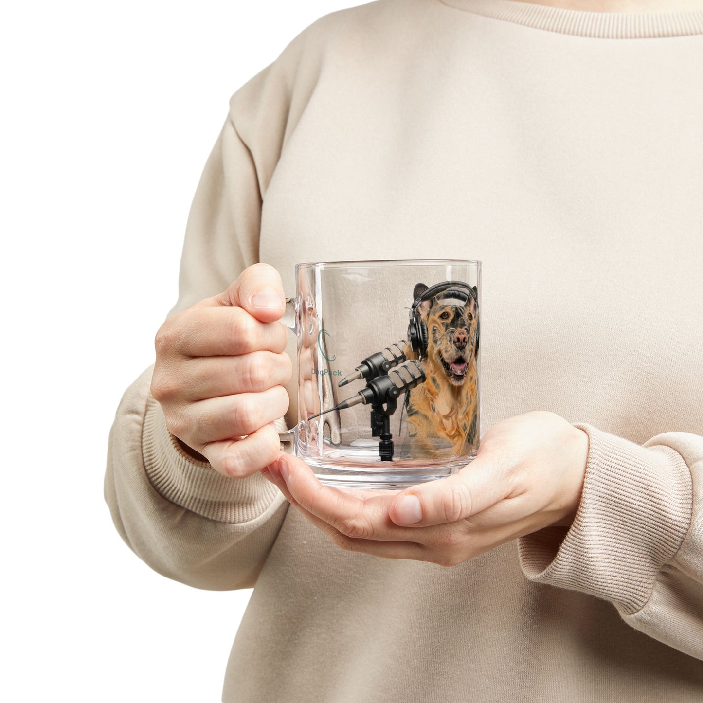 Goldie & Frenchie 10oz (295ml) Glass Mug with Handle