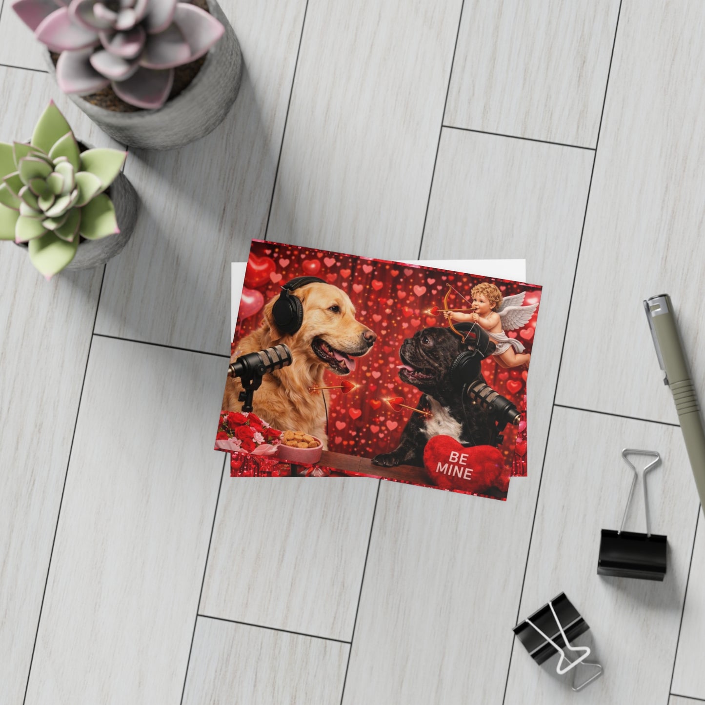 Goldie & Frenchie Valentines Day Postcard Bundles (envelopes included)