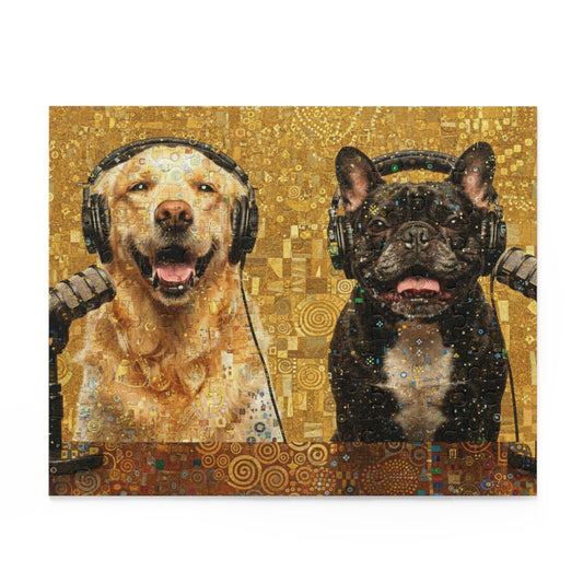 Goldie & Frenchie Klimt Inspired Puzzle — 120/252/500‑Piece Jigsaw