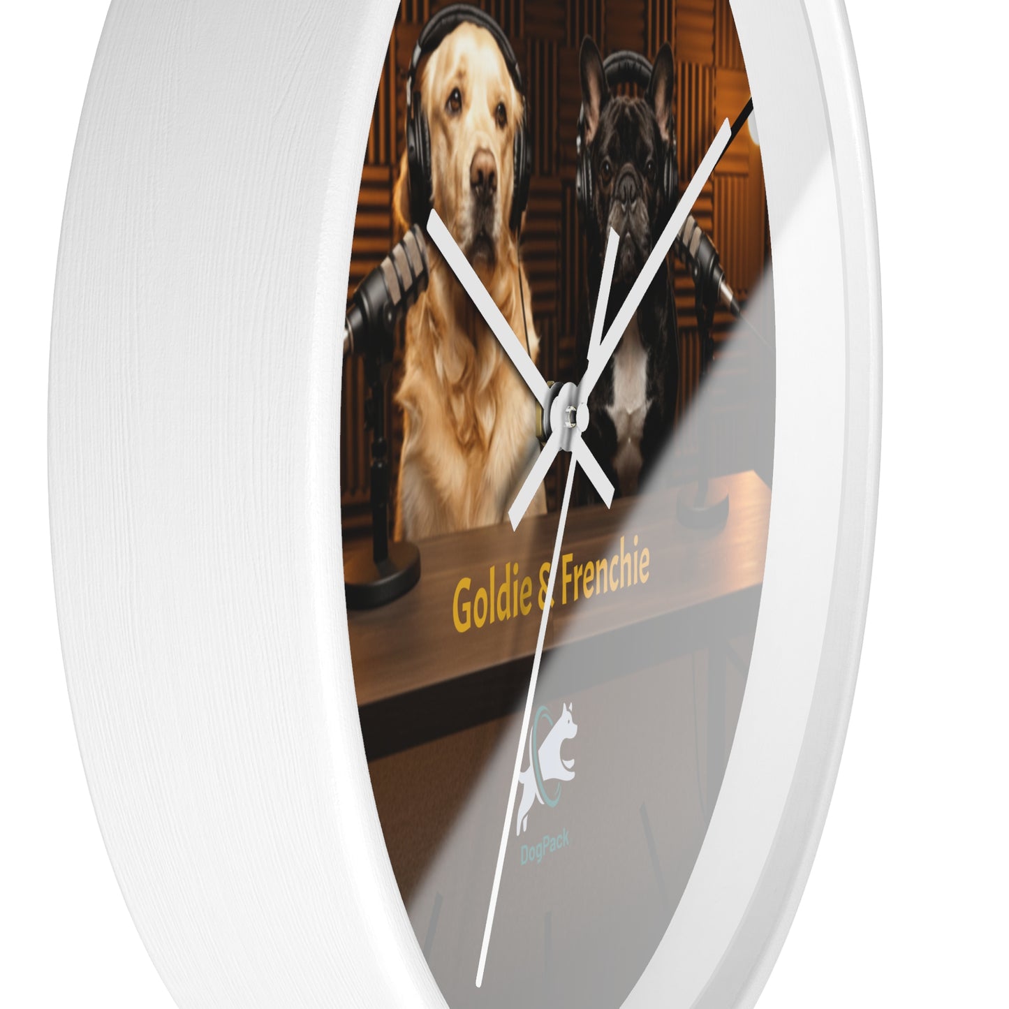 Goldie & Frenchie 'On-Air' Podcast Wall Clock