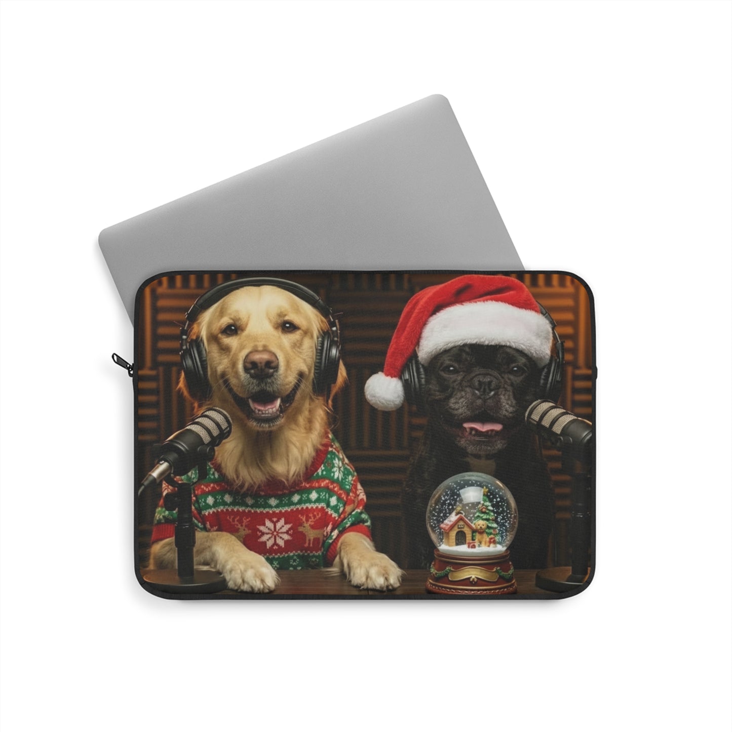 Goldie & Frenchie in Christmas Gear - Laptop Sleeve (12", 13", 15")