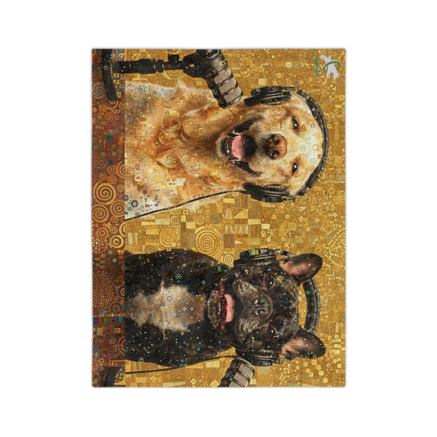 Goldie & Frenchie Klimt Style Velveteen Microfiber Blanket