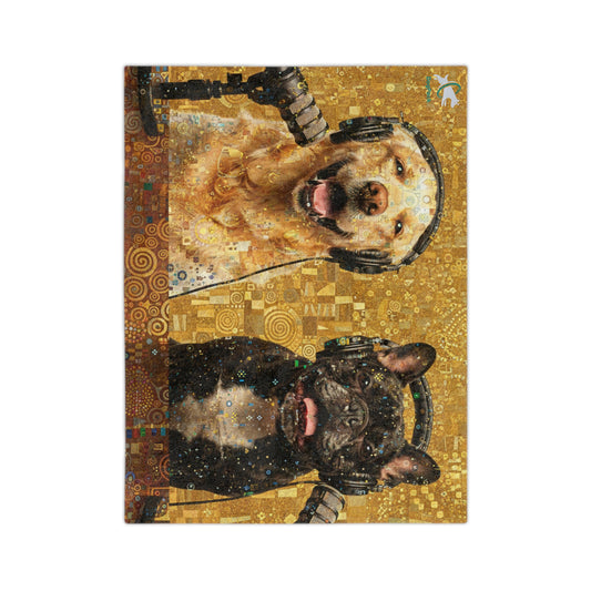 Goldie & Frenchie Klimt Style Velveteen Microfiber Blanket