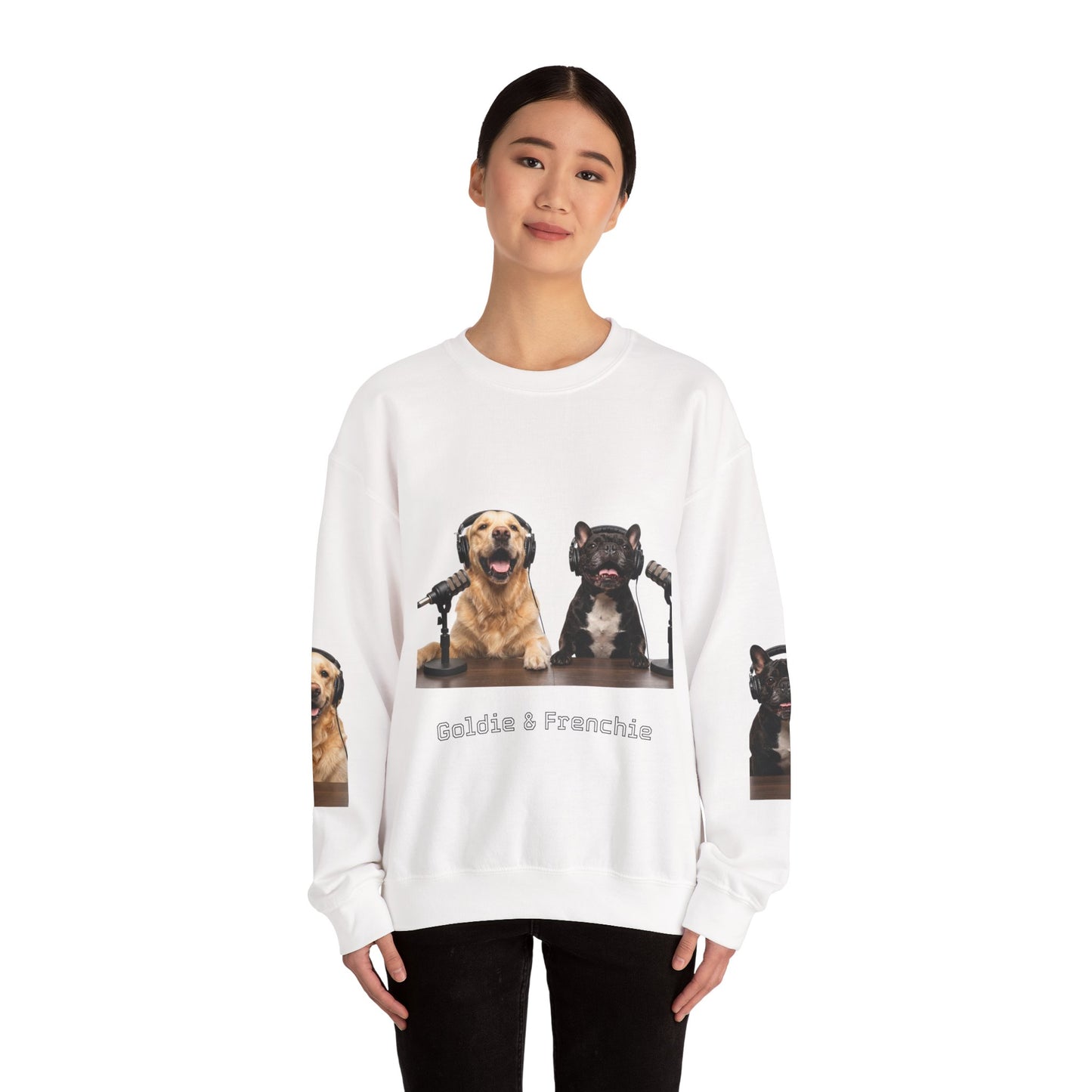 Goldie & Frenchie Smiling Crewneck with G&F sleeves