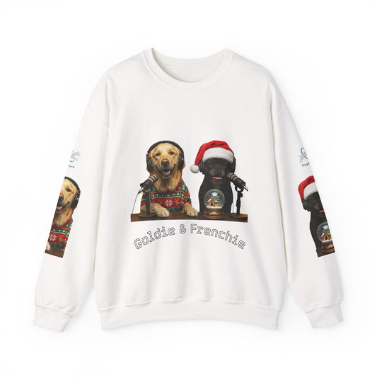 Goldie & Frenchie Christmas Crewneck with G&F sleeves