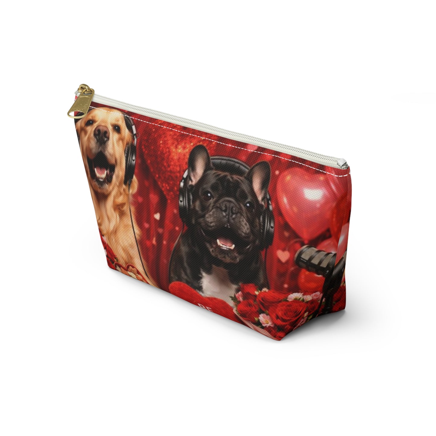 Goldie & Frenchie Valentines Day Inspired Red Accessory Pouch