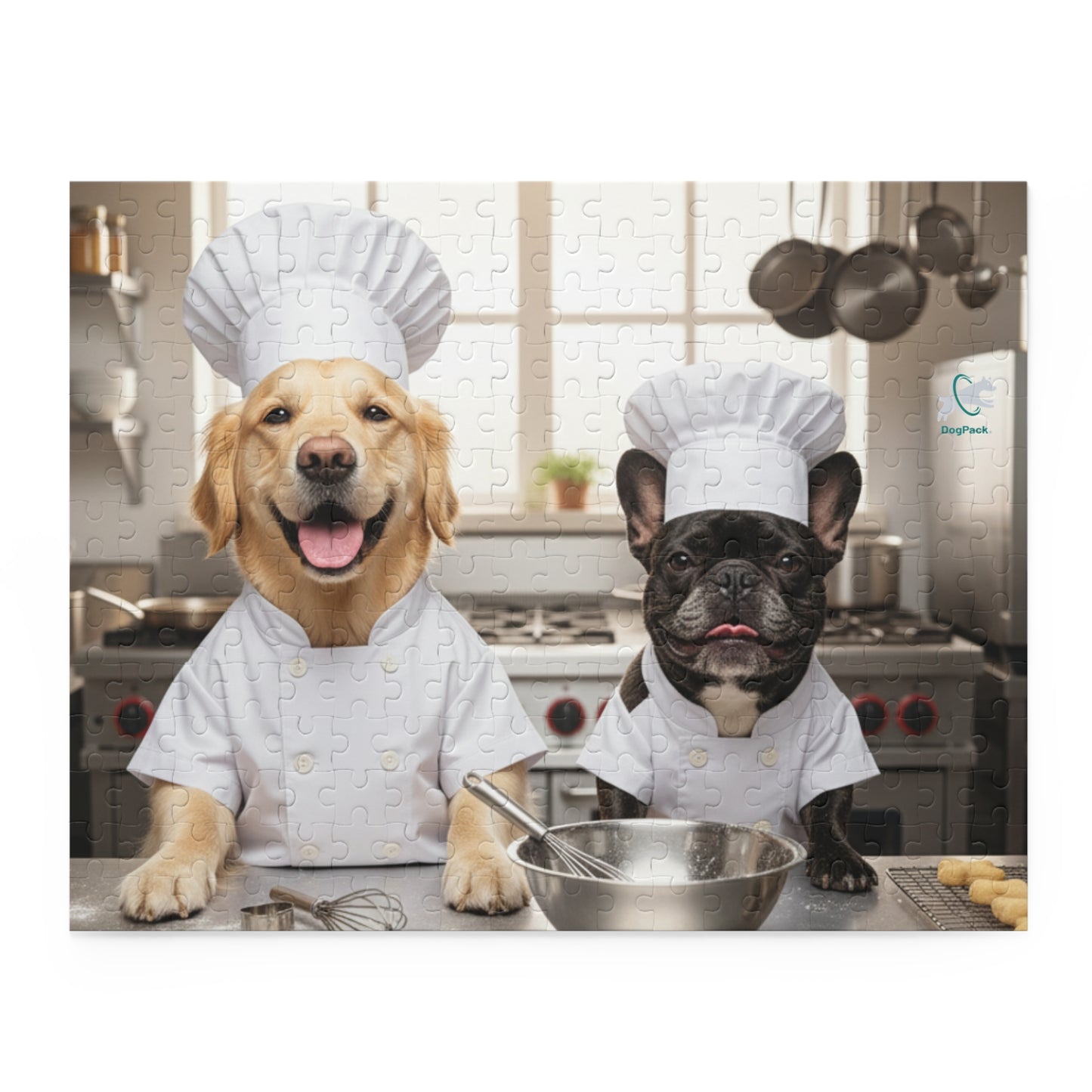 Goldie & Frenchie 'Helping in the Kitchen' Puzzle - 120/252/500 - Piece Jigsaw Puzzle