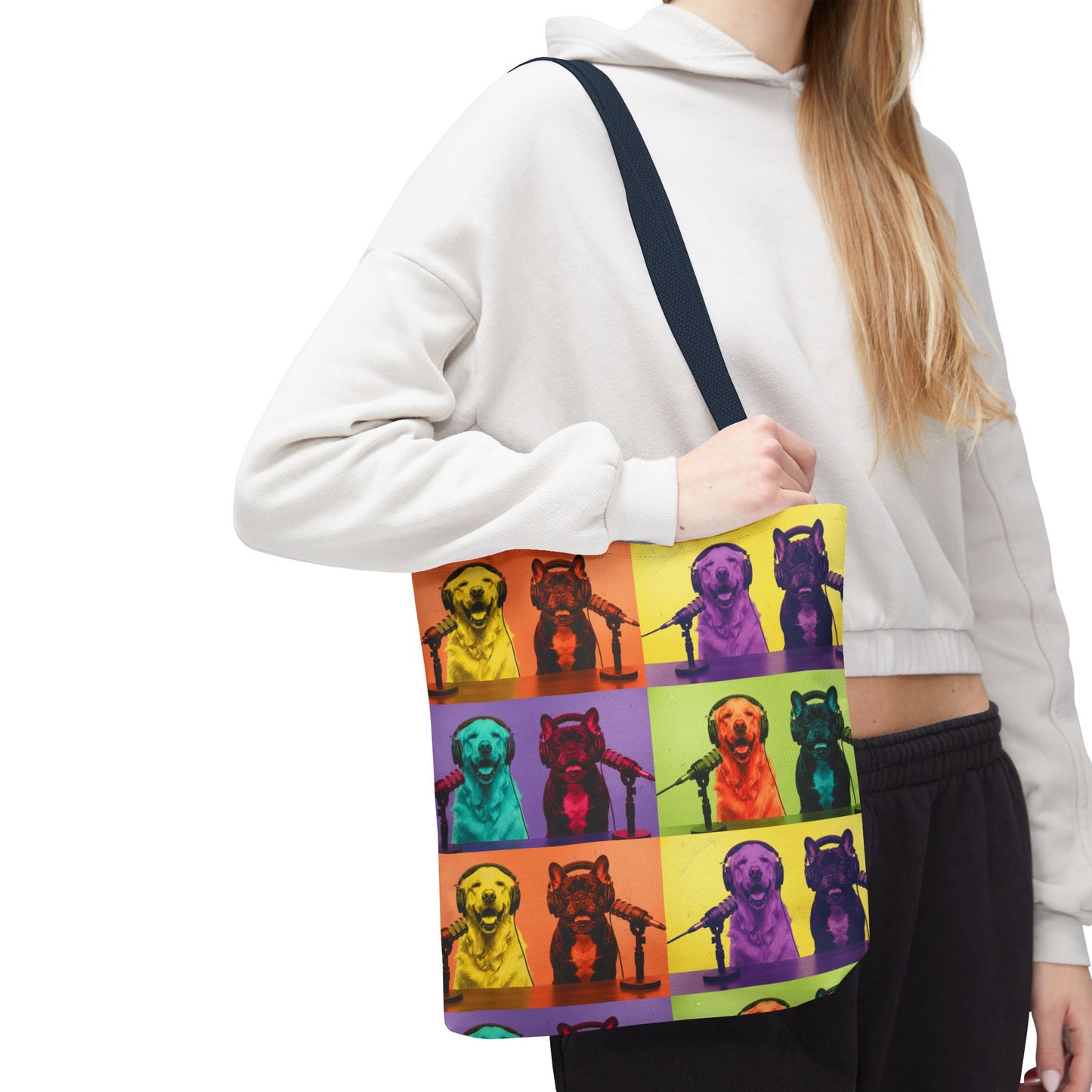 Goldie & Frenchie Pop Art Warhol Inspired Tote Bag - Choose your handle colour