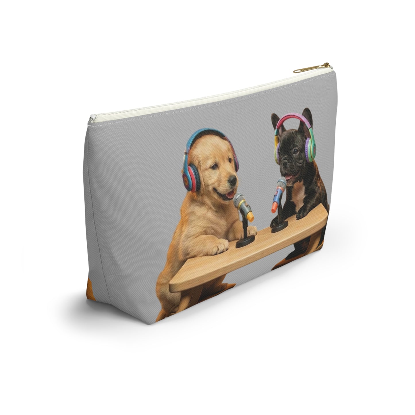 Goldie & Frenchie Playful Puppies and Serious Adults Accessory Pouch