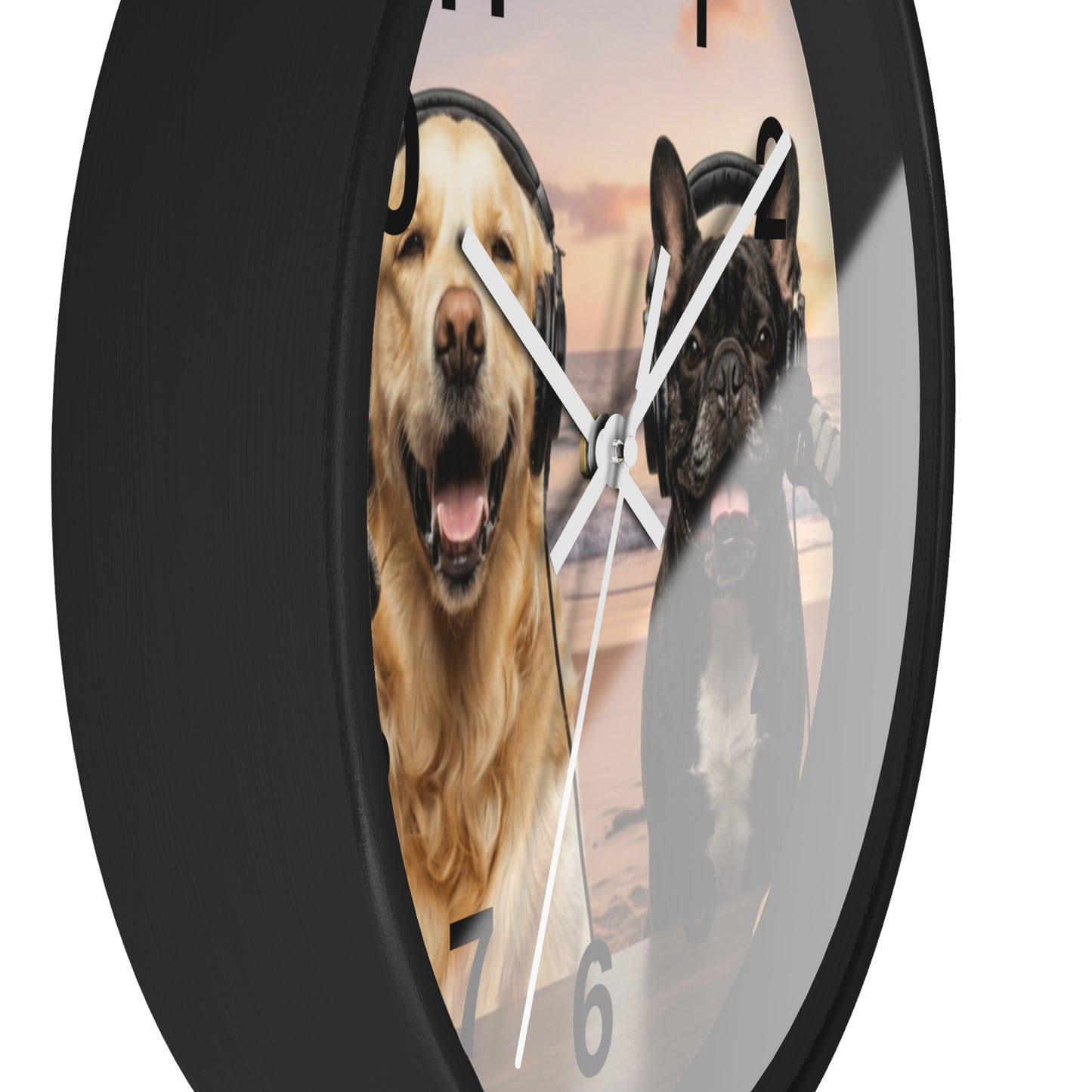 Goldie & Frenchie 'Beach Dogs' Wall Clock
