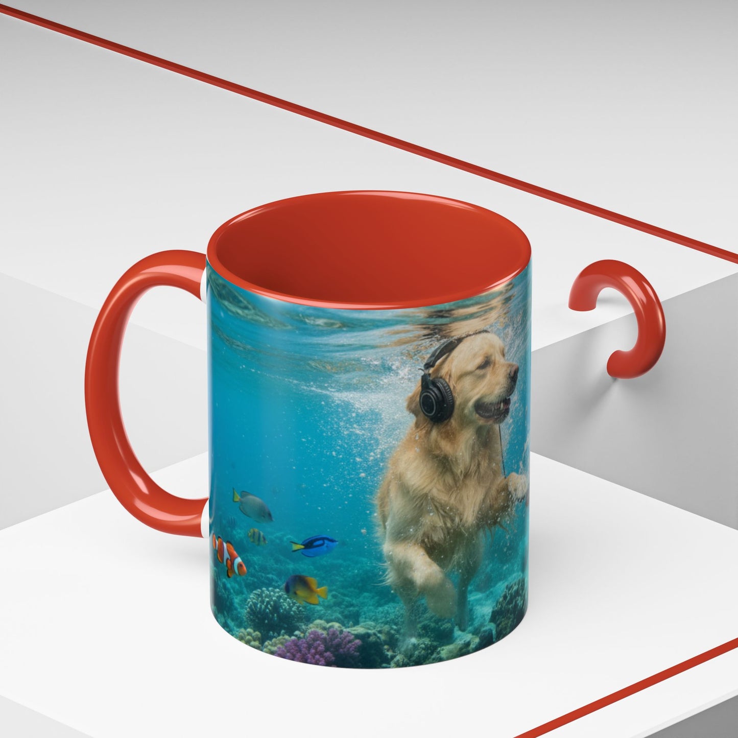 Goldie & Frenchie 'Let's go Deep' Accent Coffee Mug – Choose your Color Interior (11/15oz)