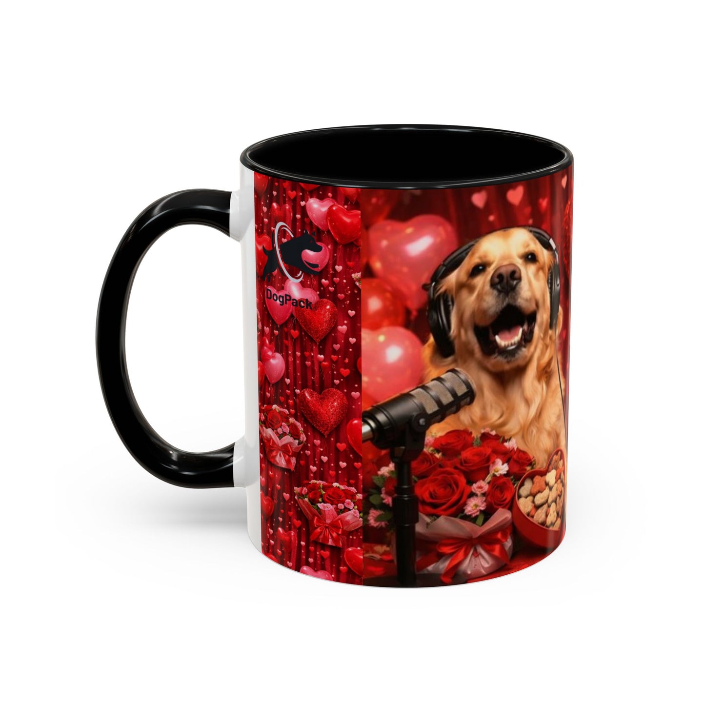Goldie & Frenchie 'Valentines Day' Accent Coffee Mug – Choose your Color Interior (11/15oz)
