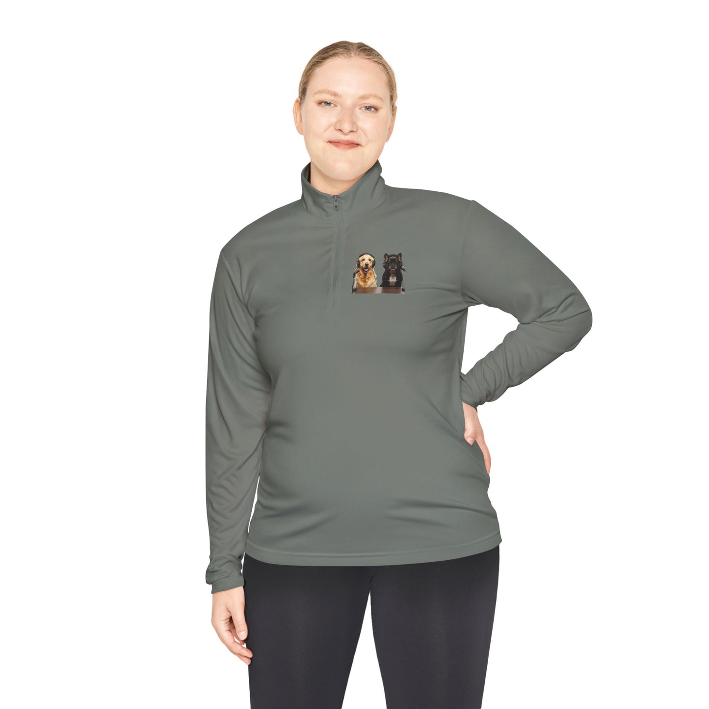 'Goldie & Frenchie' Quarter-Zip Pullover