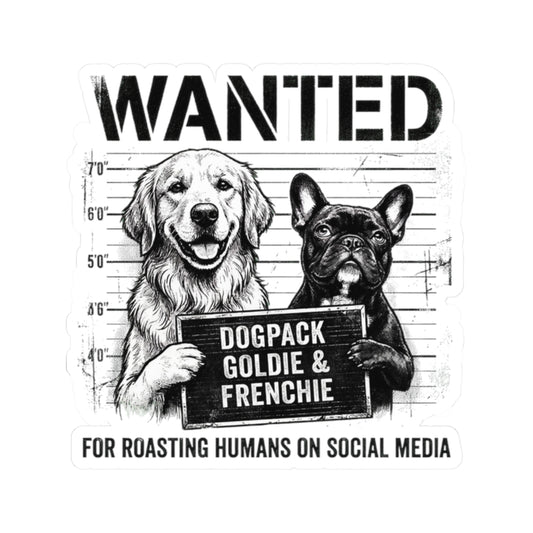 Goldie & Frenchie Sticker — "Mugshot"