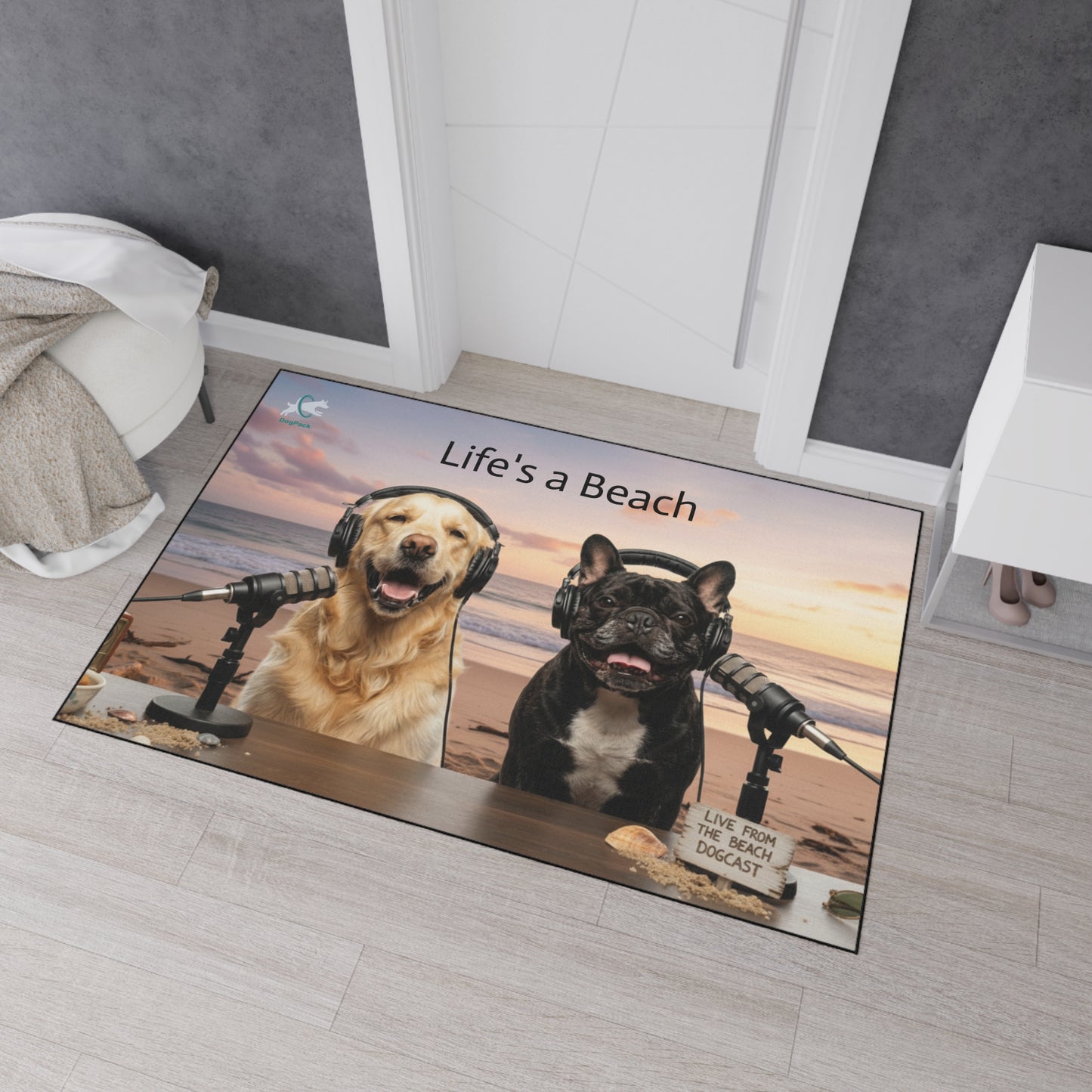 Goldie & Frenchie 'Life's a Beach' Floor Mat — Heavy-Duty Entry Rug
