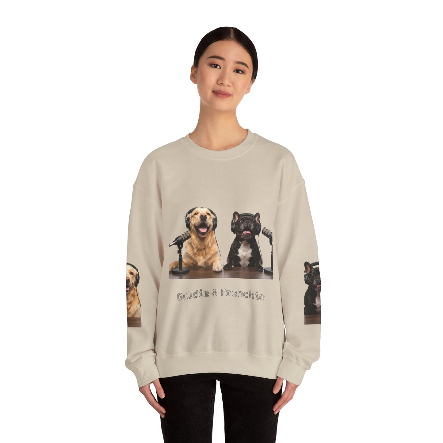 Goldie & Frenchie Smiling Crewneck with G&F sleeves