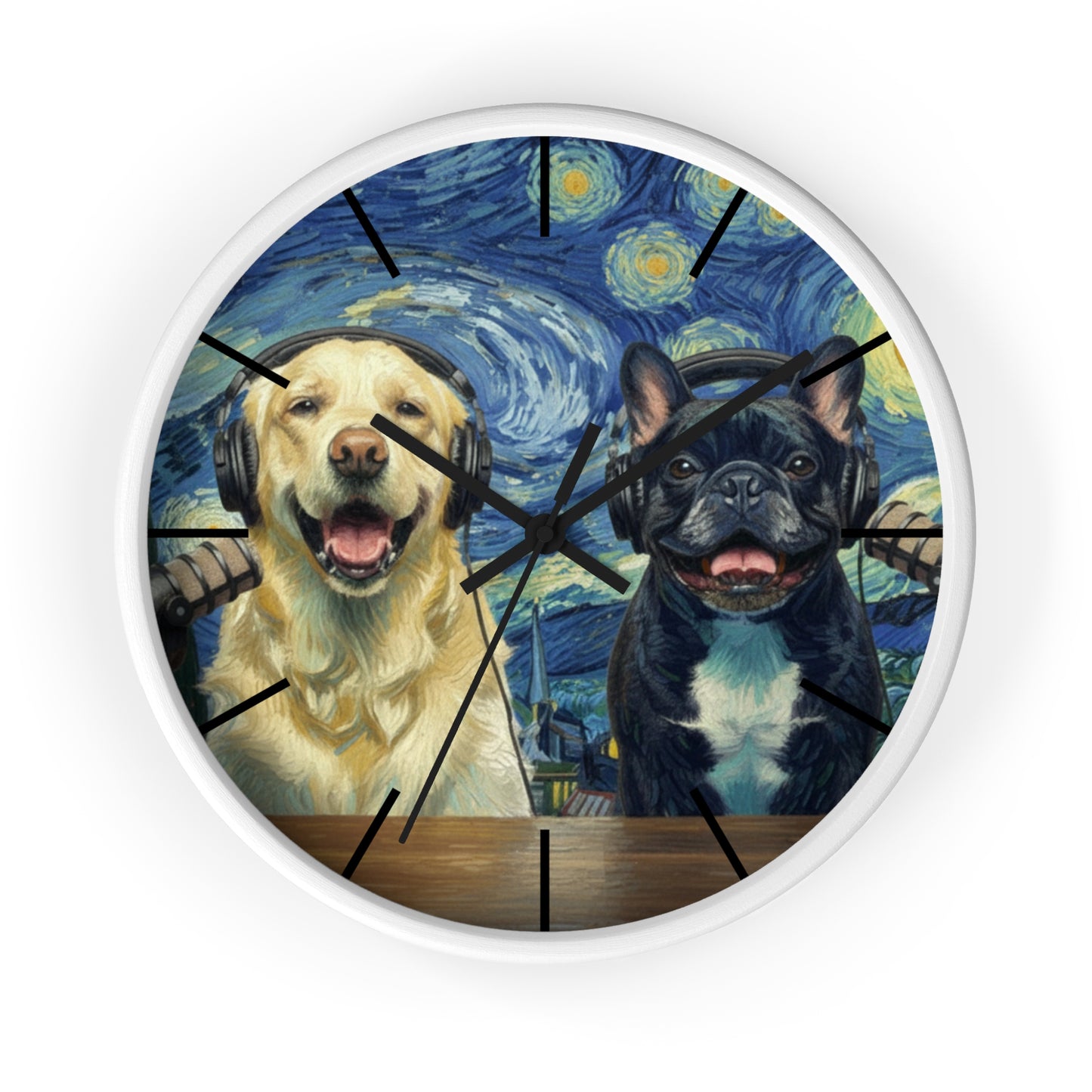 Goldie & Frenchie 'Starry Night' Wall Clock - Van Gogh Inspired