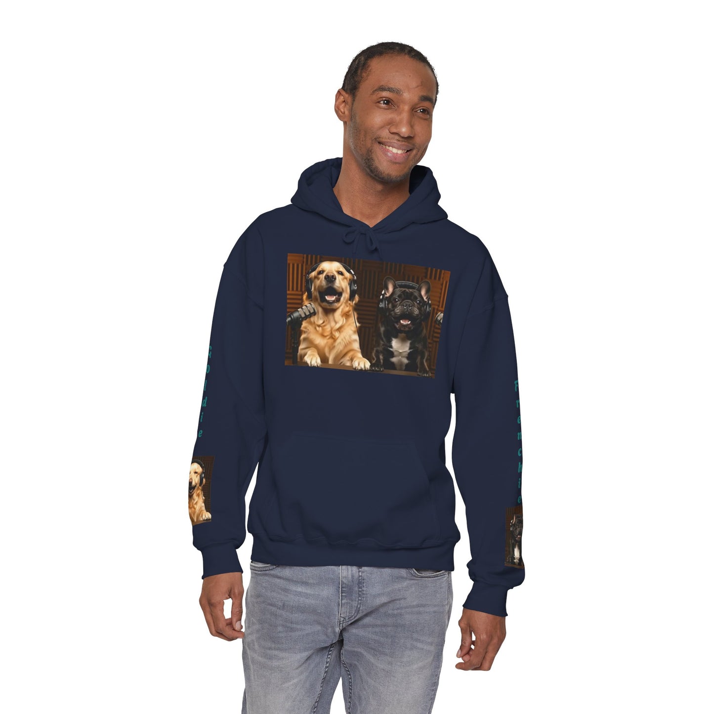 Goldie & Frenchie Hoodie — "Love G&F" Back and Front