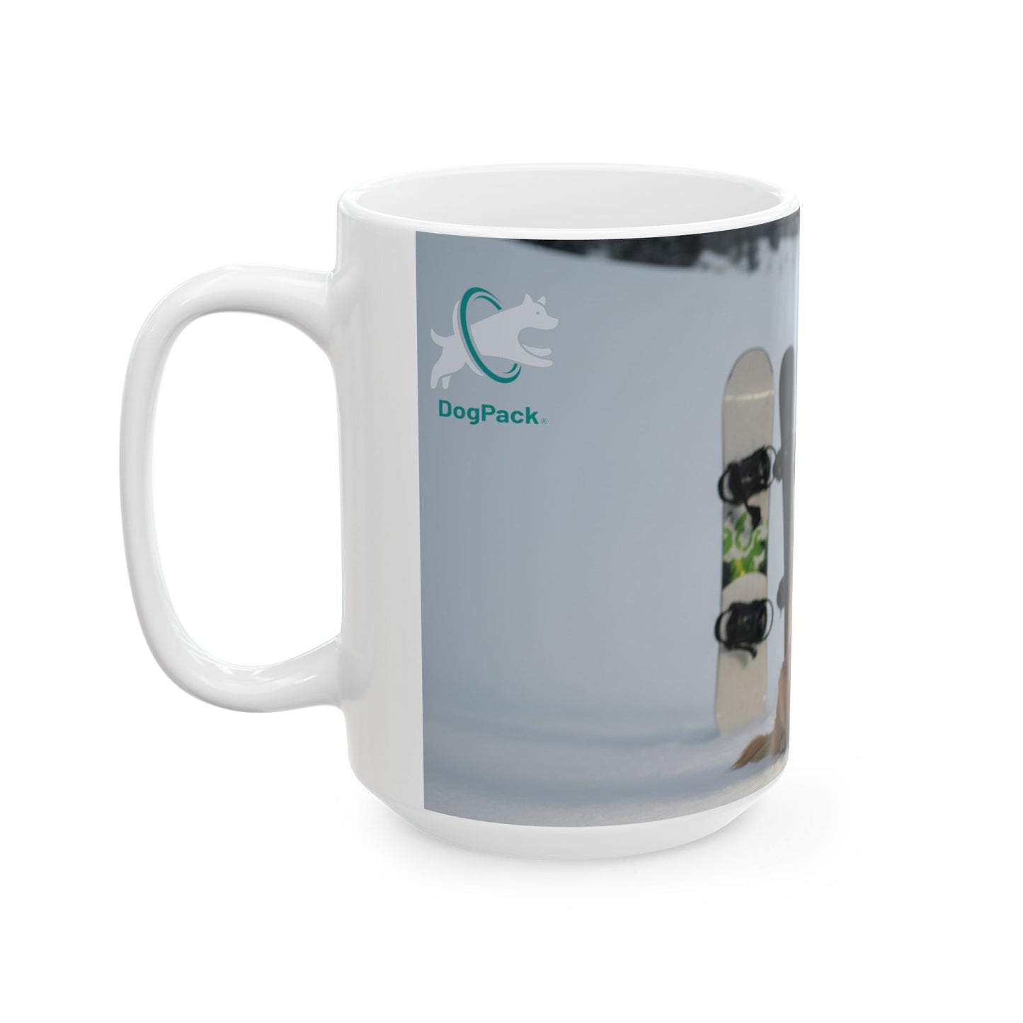 Goldie & Frenchie Hitting the Slopes — Snowboard Day Ski Mug for Dog Lovers (11oz/15oz)