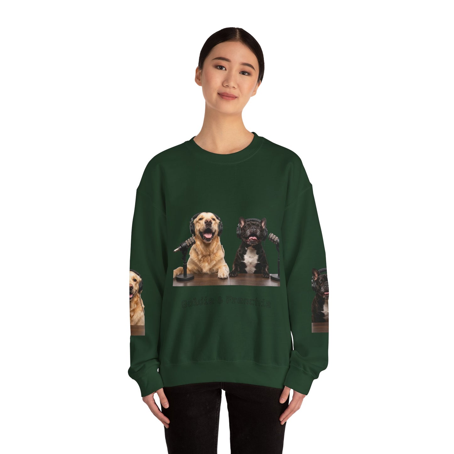 Goldie & Frenchie Smiling Crewneck with G&F sleeves