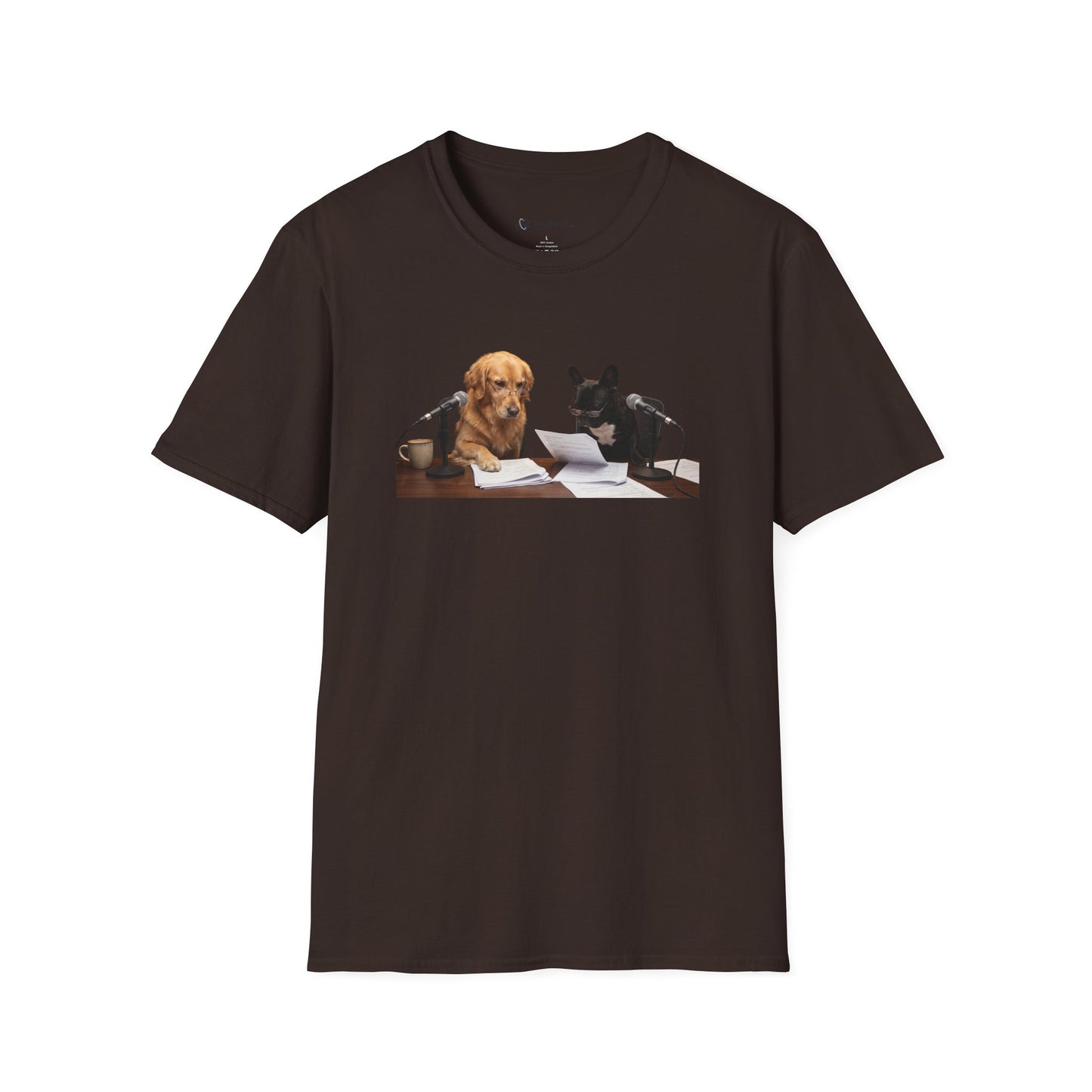 Goldie & Frenchie 'Reading over the Script' Graphic Softstyle T-Shirt - Unisex