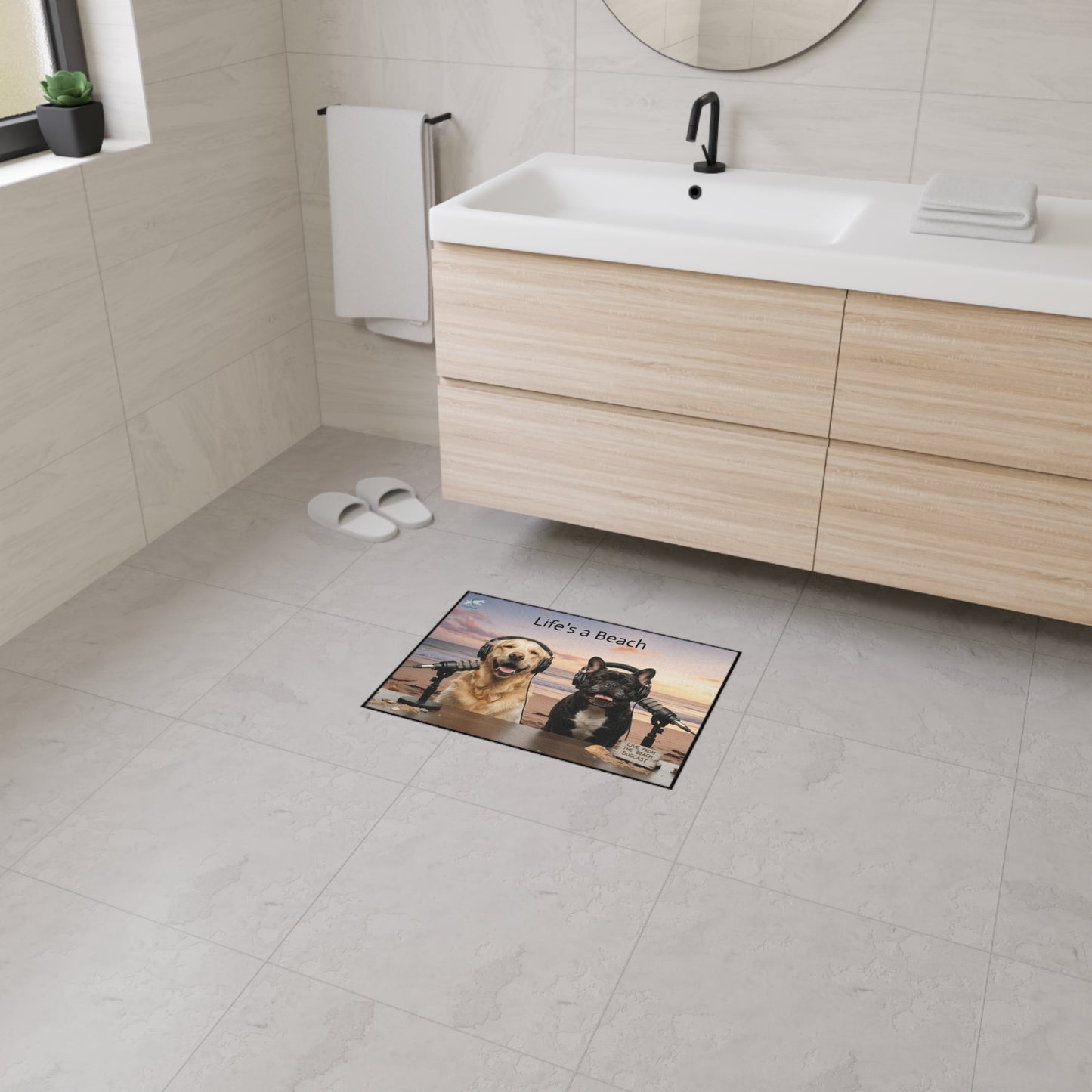 Goldie & Frenchie 'Life's a Beach' Floor Mat — Heavy-Duty Entry Rug