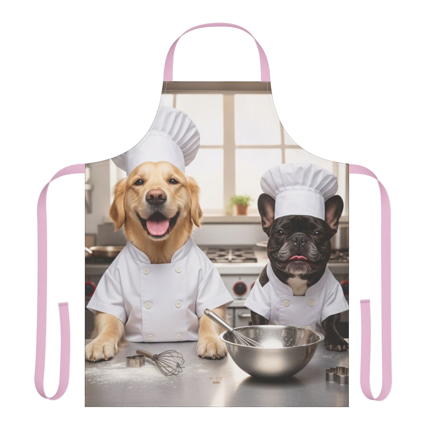 Goldie & Frenchie Chef Apron - Cute Kitchen Apron with The Dogs in Chef Hats