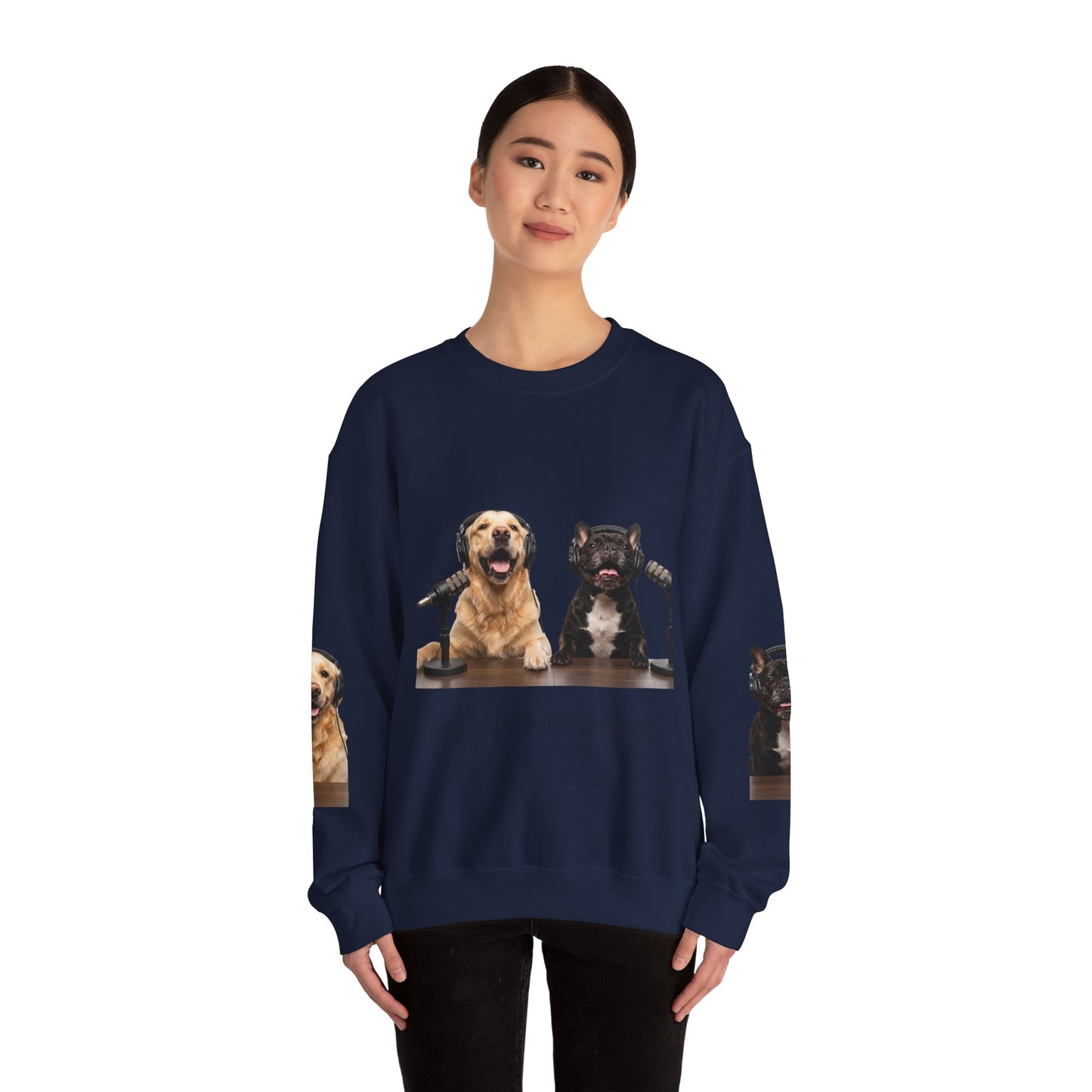 Goldie & Frenchie Smiling Crewneck with G&F sleeves